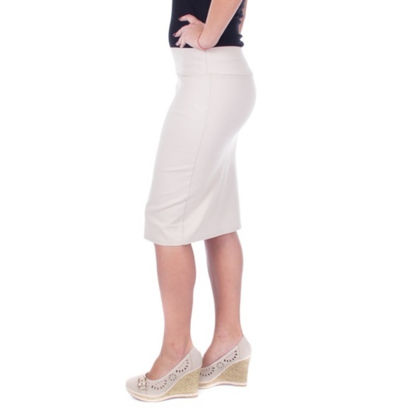 Professional Pencil Skirt, D1114, Light Khaki - Picture 3 of 4